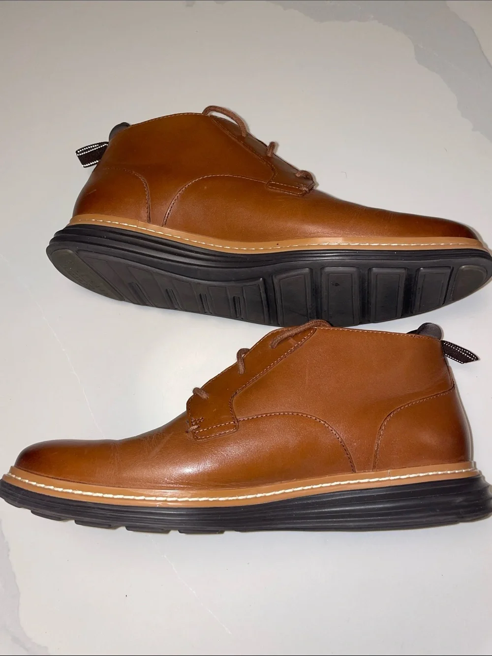 Cole Haan Brown Leather Chukka Boot with Gray Sole